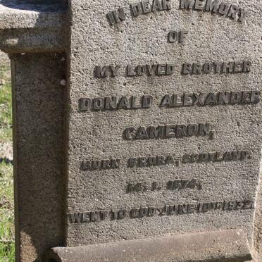 CAMERON Donald Alexander 1874-1932