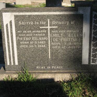 CANOVI Pietro Hilario 1887-1958 &amp; Emily Ellen DE FREITAS 1898-1976