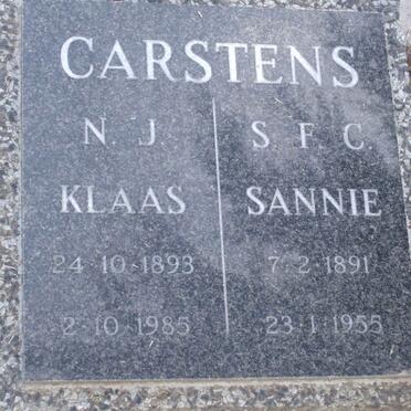 CARSTENS N.J. 1893-1985 &amp; S.F.C. 1891-1955