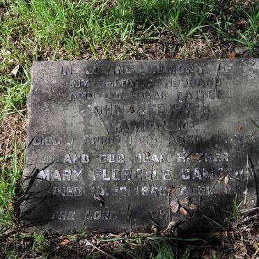 CAMERON John Redpath -1959 &amp; Mary Florence -1966