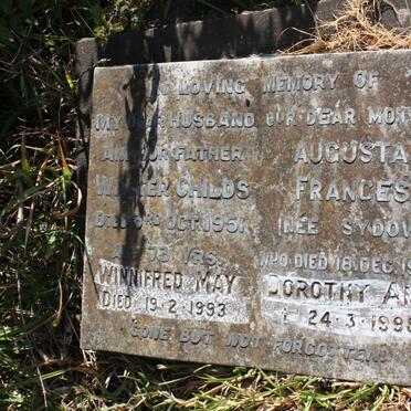 CHILDS Walter -1951 &amp; Augusta Frances SYDOW -1967 :: ? Winnifred May -1993 :: ? Dorothy Ann -1998