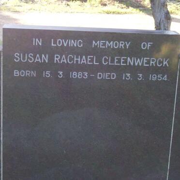 CLEENWERCK Susan Rachael 1883-1954