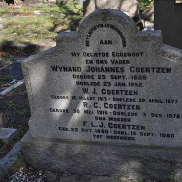 COERTZEN Wynand Johannes 1889-1952 & F.L.J. 1890-1980 :: COERTZEN W.J. 1913-1977 :: COERTZEN R.C. 1915-1978