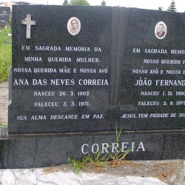 CORREIA Joāo Fernandes 1900-1979 &amp; Ana Das Neves 1902-1971