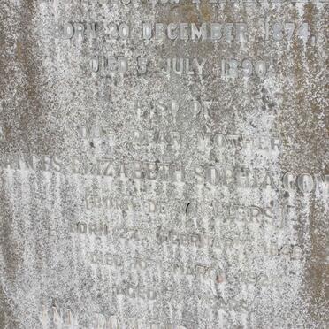 COMMAILLE Frances Elizabeth Sophia nee DE VILLIERS 1846-1923