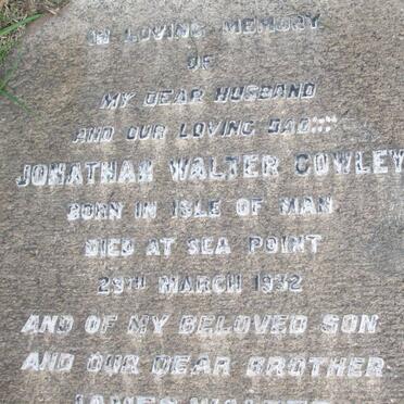 COWLEY Jonathan Walter -1932