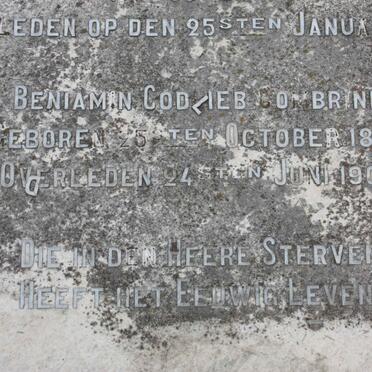 COMBRINK Benjamin Godlieb 1888-1902