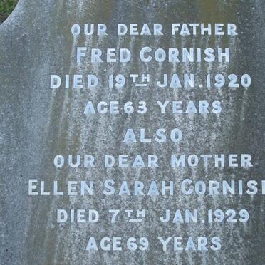 CORNISH Fred -1920 &amp; Ellen Sarah -1929