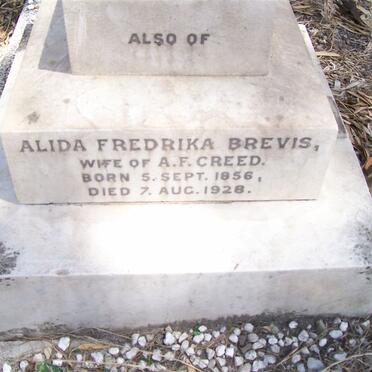 CREED Alida Fredrika nee BREVIS 1856-1928
