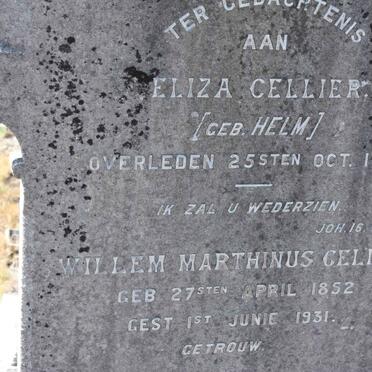 CELLIER Willem Marthinus 1852-1931 &amp; Eliza HELM -1913