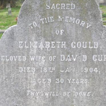 CURTIN Elizabeth nee GOULD -1904