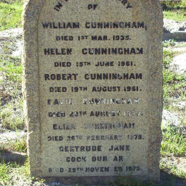 CUNNINGHAM William -1935 &amp; Helen  -1961