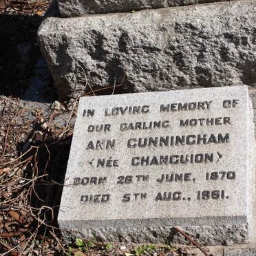 CUNNINGHAM Ann nee CHANGUION 1870-1961