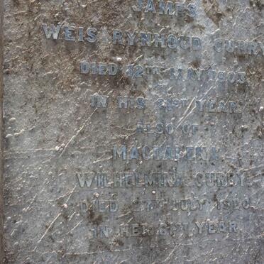 CURRY James Weis Rynhoud -1903 :: CURRY Magdalena Wilhelmina -1920