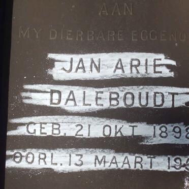DALEBOUDT Jan Arie 1898-1954