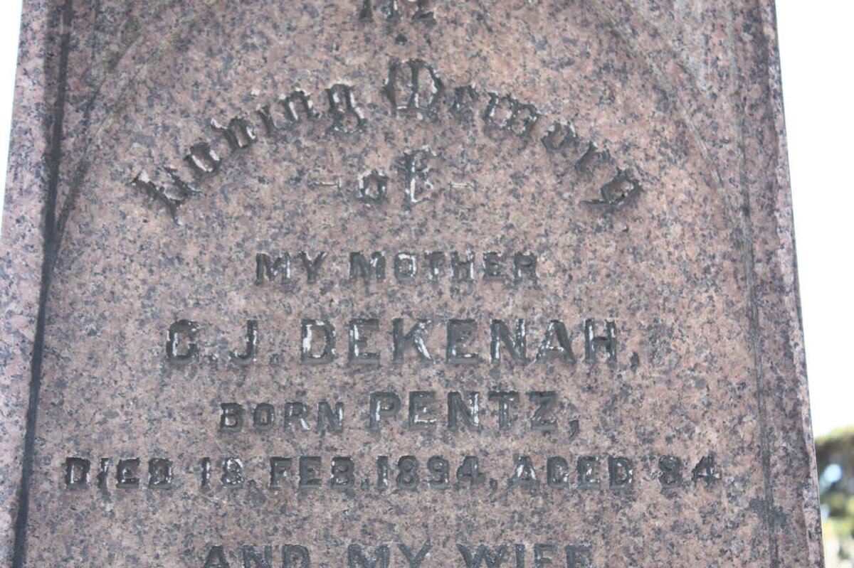 DEKENAH G.J. nee PENTZ -1894