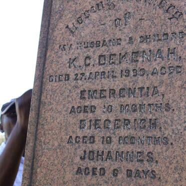 DEKENAH K.C. -1939 :: DEKENAH Emerentia  :: DEKENAH Diederich :: DEKENAH Johannes