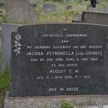 DIENER August C.W. 1876-1970 &amp; Jacoba Petronella GOUWS 1886-1962