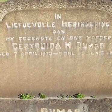 DUMAS Gertruida M. 1873-1936