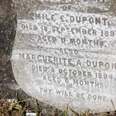 DUPONT Emile E. -1892 :: DUPONT Marguerita A. -1894