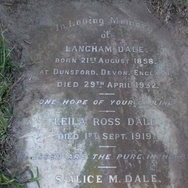 DALE Langham 1858-1932 :: DALE Leila Ross -1919