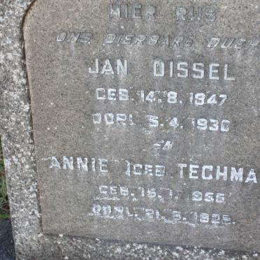 DISSEL Jan 1847-1930 &amp; Annie TECHMAN 1855-1922