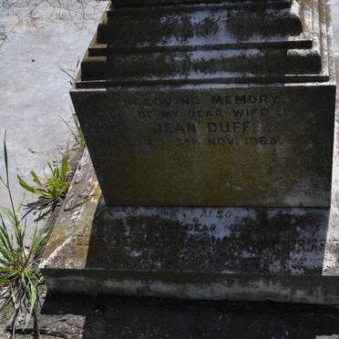 DUFF Jean -1963 :: DUFF Elizabeth ? nee GRIFFITHS