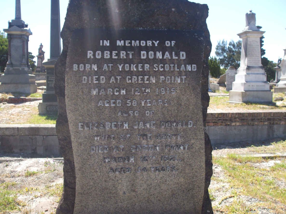 DONALD Robert -1915 &amp; Elizabeth Jane -1921