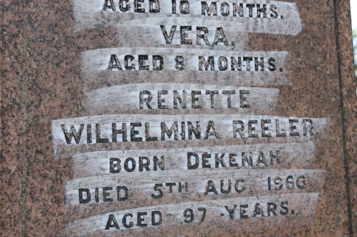 REELER Renette Wilhelmina nee DEKENAH -1960