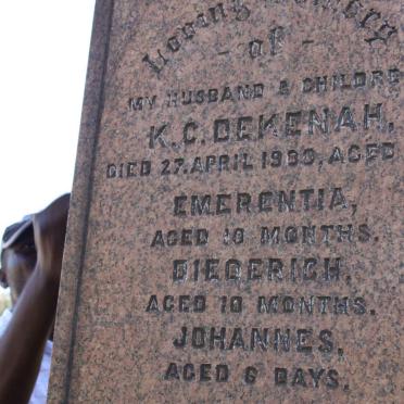 DEKENAH K.C. -1939 :: DEKENAH Emerentia  :: DEKENAH Diederich :: DEKENAH Johannes