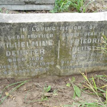 DEUSTER Friedrich 1882-1945 &amp; Wilhelmina 1882-1948