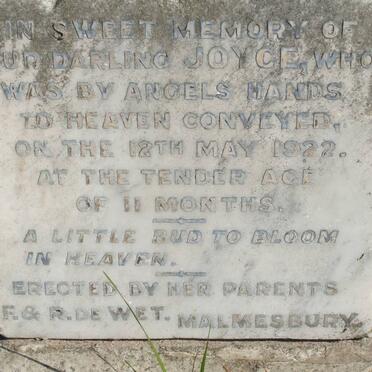 WET Joyce, de  -1922