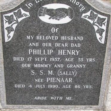 ERASMUS Phillip Henry -1957 &amp; S.S.M. PIENAAR -1990