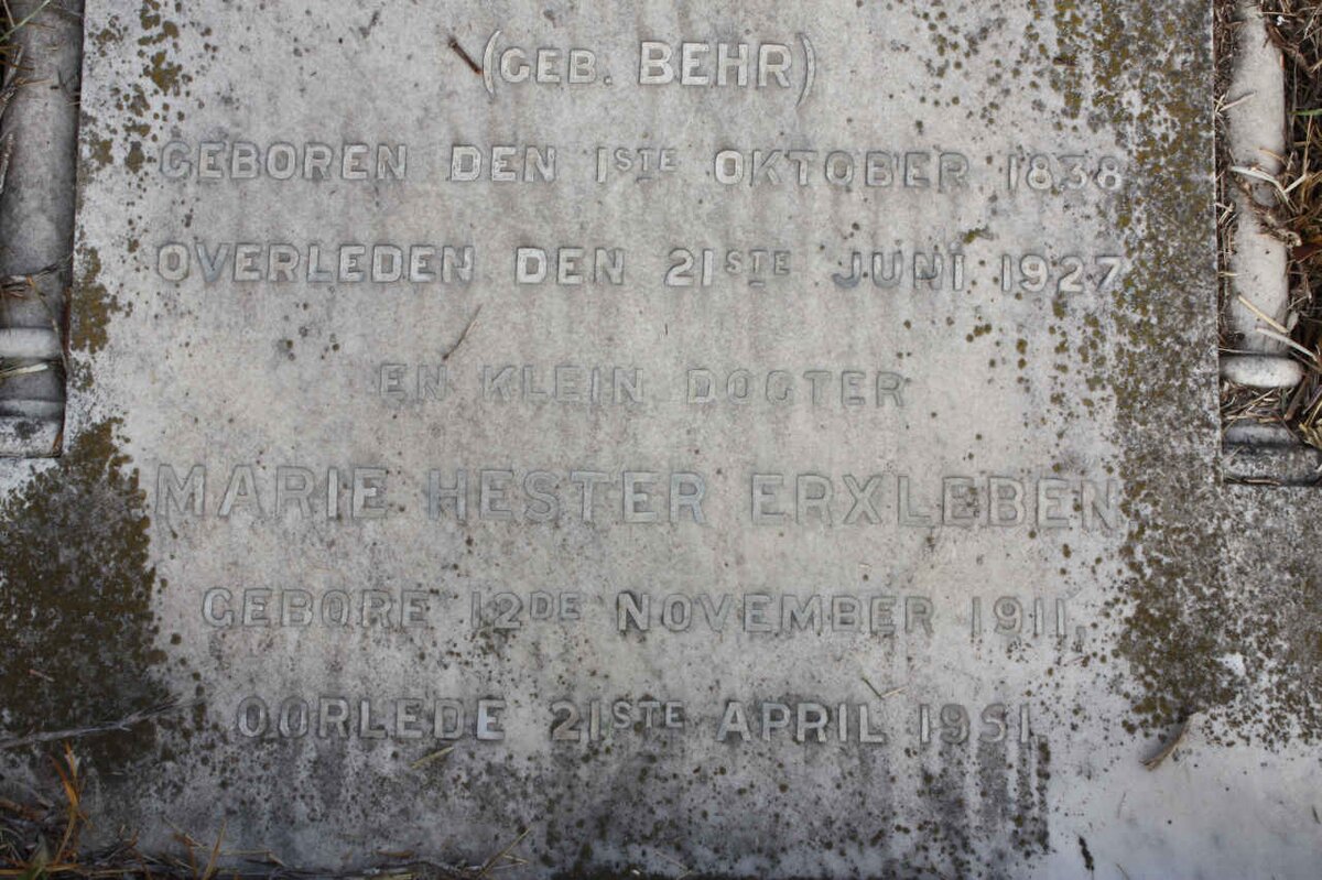 ERXLEBEN Marie Hester 1911-1951