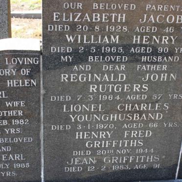? William Henry -1965 &amp; Elizabeth Jacoba -1928