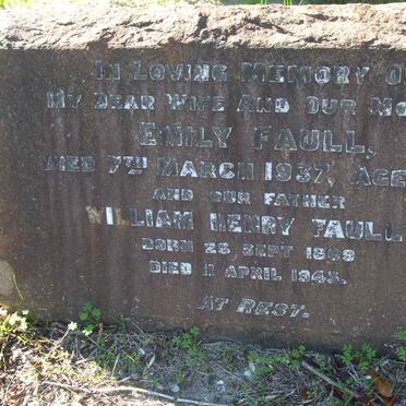 FAULL William Henry 1869-1943 &amp; Emily -1937