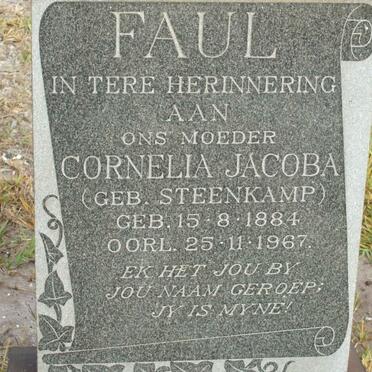 FAUL Cornelia Jacoba nee STEENKAMP 1884-1967