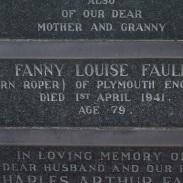 FAULL Fanny Louise nee ROPER -1941