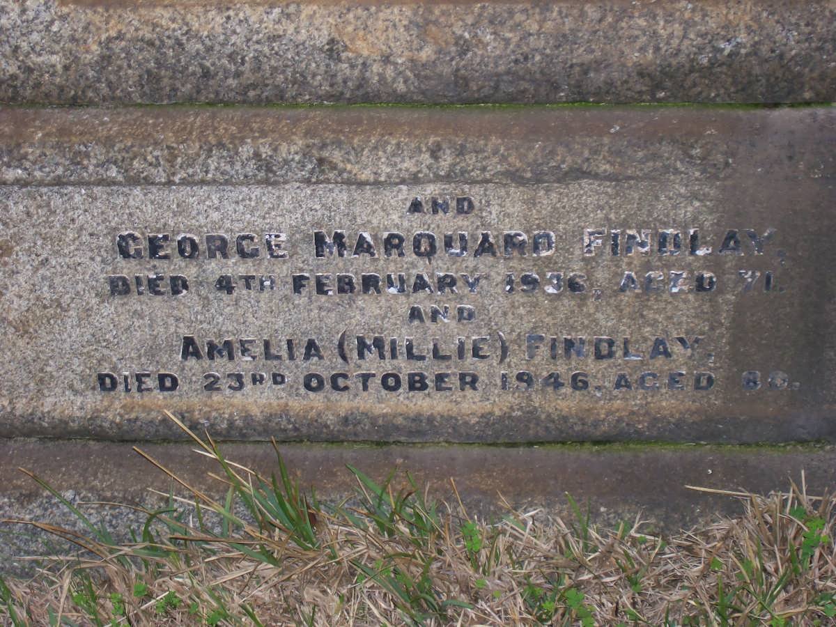 FINDLAY George Marquard -1936 &amp; Amelia -1946