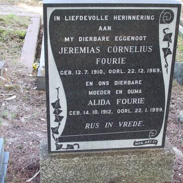 FOURIE Jeremias Cornelius 1910-1969 &amp; Alida 1912-1999
