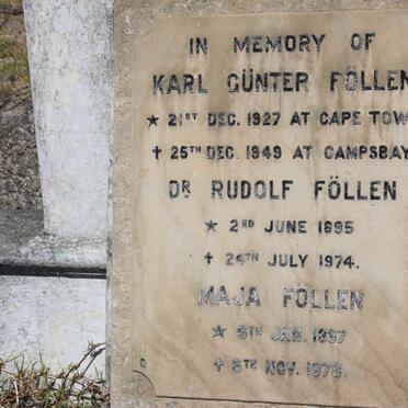 FOLLEN Karl Gunter 1927-1949 :: FOLLEN Rudolf 1895-1974 &amp; Maja 1897-1976