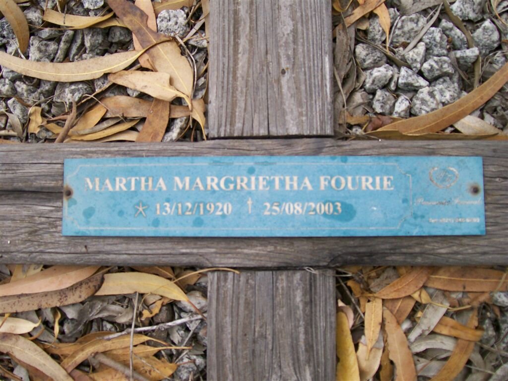 FOURIE Martha Magrietha 1920-2003