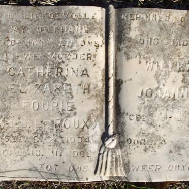 FOURIE Willem Johannes 1902-1977 &amp; Catherina Elizabeth nee LE ROUX 1904-1966_1