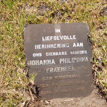 FRAENKEL Johanna Philipinna nee STEENSMA 1866-1950