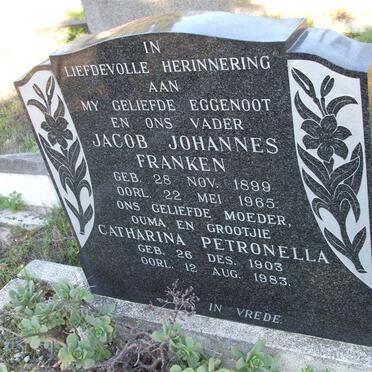 FRANKEN Jacob Johannes 1899-1965 &amp; Catharina Petronella 1903-1983