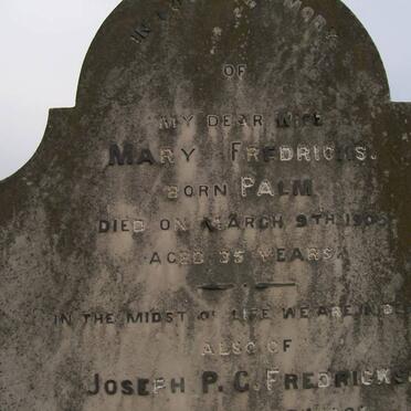 FREDERICKS Mary nee PALM -1905 &amp; FREDERICKS Joseph P.C. 1904-1905