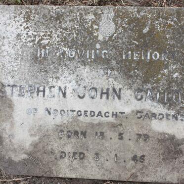 GALLOWAY Stephen John 1879-1945