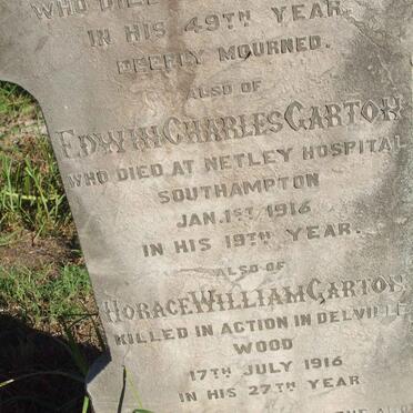 GARTON Edwin Charles -1916 :: GARTON Horace William  -1916 