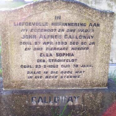GALLOWAY John Alfred -1953 &amp; Ella Sophia STRONFELDT -1962