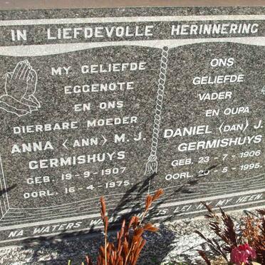 GERMISHUYS Daniel J.T. 1906-1995 &amp; Anna M.J. 1907-1975